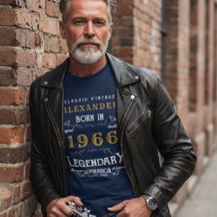 60th Birthday Add Your Name Born 1966 Legendary T-Shirt