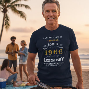 60th Birthday Add Your Name Born 1966 Legendary T-Shirt