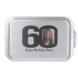 60th birthday add your own photo snap on tin cake pan