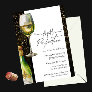 60th Birthday Aged to Perfection White Wine  Invitation