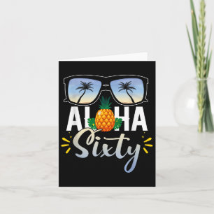60th Birthday Aloha Sixty Beach Tropical Vacation Card
