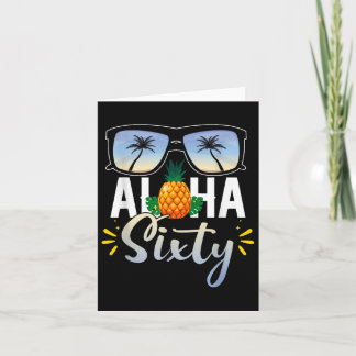60th Birthday Aloha Sixty Beach Tropical Vacation Card