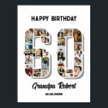 60th Birthday Anniversary Number 60 Photo Collage Poster<br><div class="desc">Celebrate 60th birthday or wedding anniversary with this printable photo collage foam board. Choose your favorite photos for display. Customize the name, text and date to fit your occasion. This will be a lovely keepsake with personalized message to look back on with family and friends. If you need any other...</div>