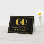 [ Thumbnail: 60th Birthday: Art Deco Inspired Look "60" + Name Card ]