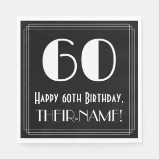 60th Birthday ~ Art Deco Inspired Look "60", Name