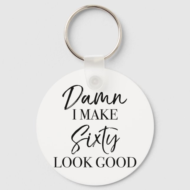 60th Birthday Attitude Keychain (Front)