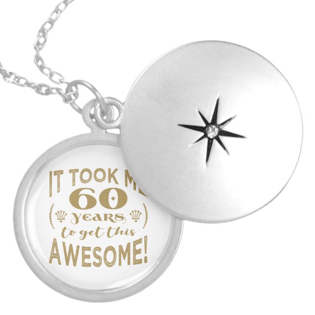 60th Birthday Awesome Locket Necklace (Front)