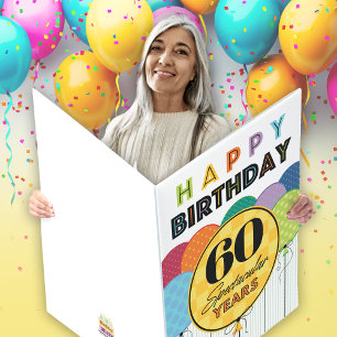 60th Birthday Balloons Big Card