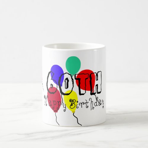 60th Birthday Balloons Milestone Mugs