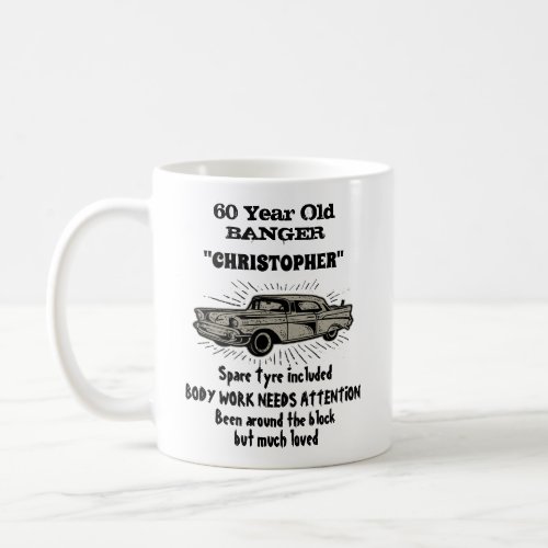 60th Birthday Banger Love Vintage Car Retro Coffee Mug