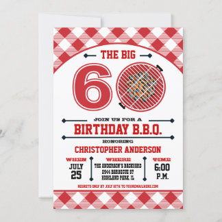 60th Birthday Barbecue Invitation