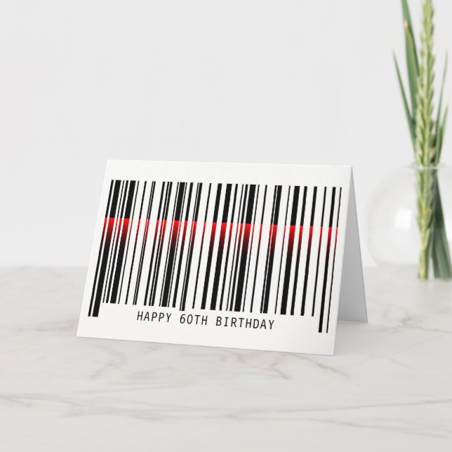 60th Birthday Barcode with laser Card (Front)