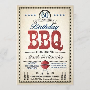 60th Birthday Bbq Invitations by Anything_Goes at Zazzle