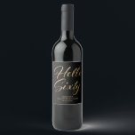 60th Birthday Black and Gold Wine Label<br><div class="desc">60th birthday party wine label in black and gold.</div>