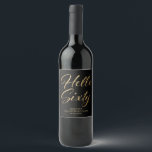 60th Birthday Black and Gold Wine Label<br><div class="desc">60th birthday party wine label in black and gold.</div>
