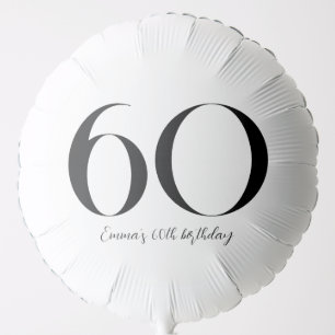 60th Birthday Black and White Balloon