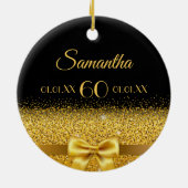 60th Birthday Black Gold Classic Elegant Name Ceramic Ornament | Zazzle