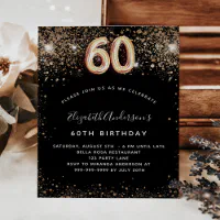 Surprise Birthday Invitation Gold Glitter Black Surprise -  Norway