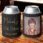60th Birthday Black Gold Instagram Photo Can Cooler<br><div class="desc">Celebrate 60 wonderful years with this 60th Birthday Black and Gold Instagram Photo Can Cooler! Featuring a stylish black and gold design, this customizable can cooler lets you display your favorite Instagram-style photo, adding a personal touch to your celebration. Perfect for commemorating the big 6-0, it keeps drinks cold while...</div>