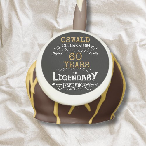 60th Birthday Black Gold Legendary Retro Cake Pops