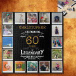 60th Birthday Black Gold Photo Collage Jigsaw Puzzle<br><div class="desc">A personalized elegant 60th birthday vintage puzzle that is easy to customize but hard to complete for that special birthday party occasion. Create your own unique photo jigsaw puzzle for a special 60th birthday gift. With 16 custom photos, the photo puzzle can be additionally personalized with the name and any...</div>