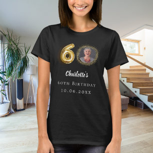 60th birthday black gold photo T-Shirt