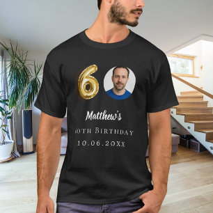 60th birthday black gold photo T-Shirt