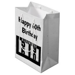 60th Birthday Black Odometer Medium Gift Bag
