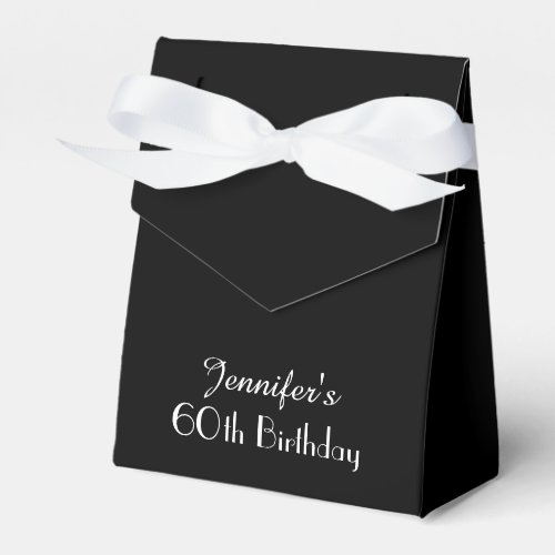 60th Birthday Black White Thank You Guests Party Favor Boxes