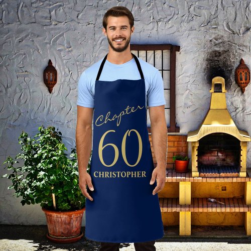 60th Birthday Blue Gold Apron