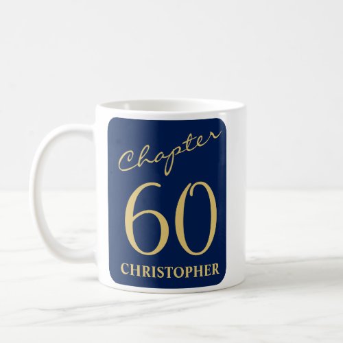 60th Birthday Blue Gold Coffee Mug