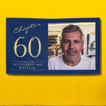60th Birthday Blue Gold Photo Banner<br><div class="desc">Celebrate your loved one's birthday in style with a blue and gold birthday banner featuring their favorite photo. Discover how this high-quality,  customizable banner can elevate any birthday celebration and create a lasting impression for the birthday honoree.</div>