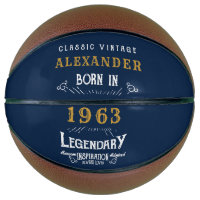 60th Birthday Born 1963 Add Name Legend Blue Gold