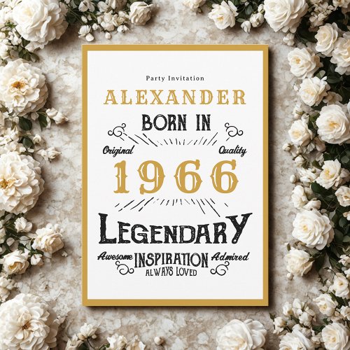 60th Birthday Born 1966 White Gold Legend