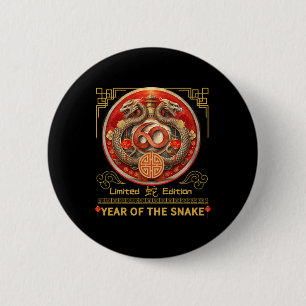 60th Birthday Born Snake Year 1965 Chinese Lunar N Button