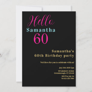60th Birthday Bright Colors Party Invitation