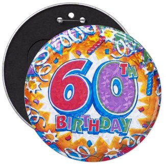 60th Birthday Button