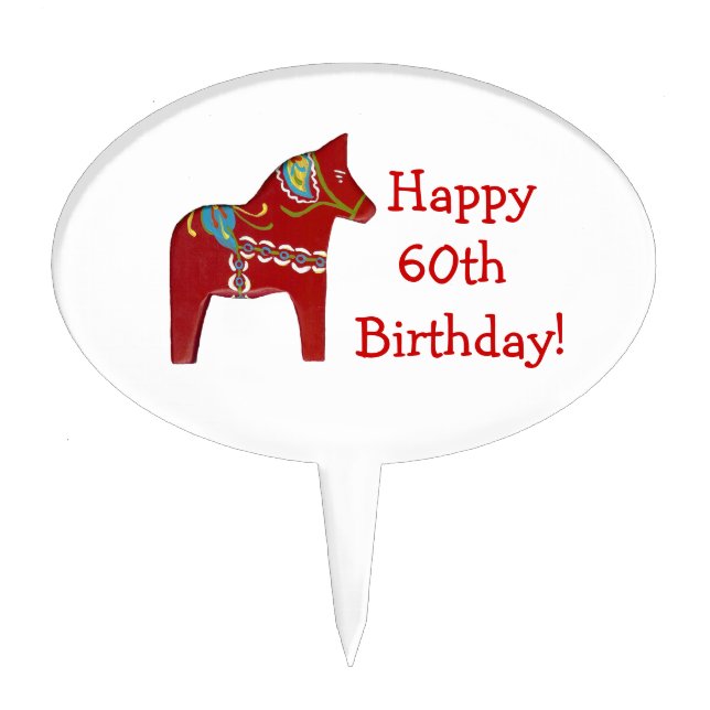 60th Birthday Cake Pick (Front)