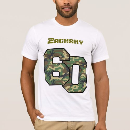 60th Birthday Camo One Year Custom Name V024 T_Shirt