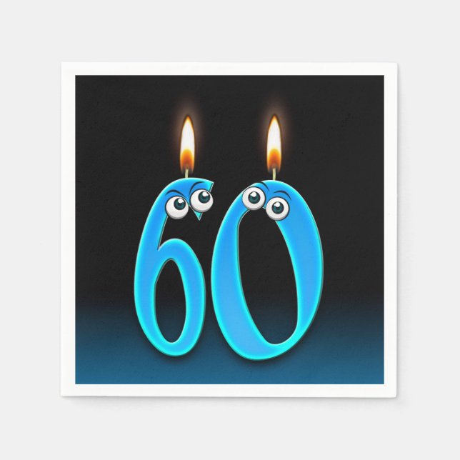 60th birthday candle with eyeballs napkins (Front)