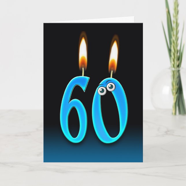 60th Birthday Candles Card (Front)