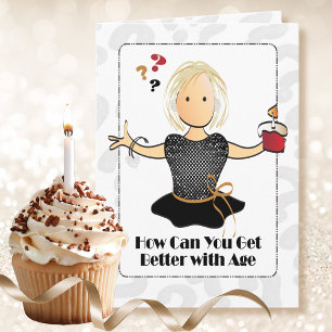 60th Birthday Card Classy Elegant Female Cartoon