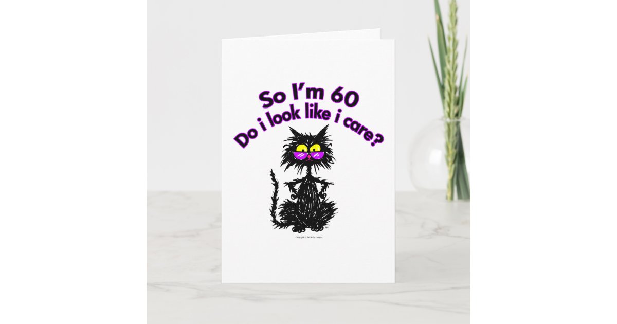 60th Birthday Cat Gifts Card | Zazzle.com
