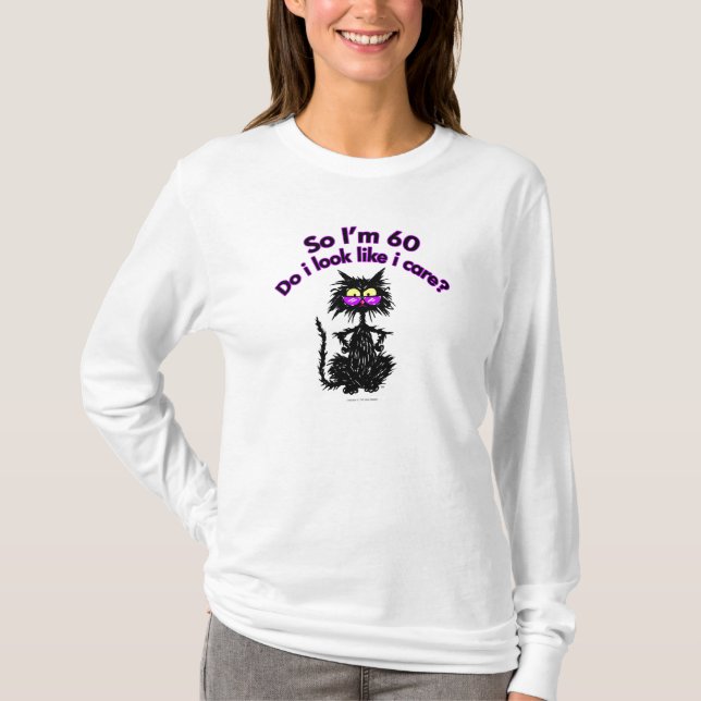 60th Birthday Cat Gifts T-Shirt (Front)