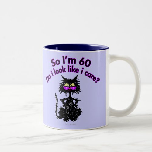 60th Birthday Cat Gifts Two_Tone Coffee Mug