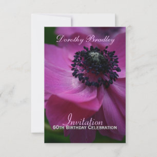 60th Birthday Celebration Anemone Custom Invite