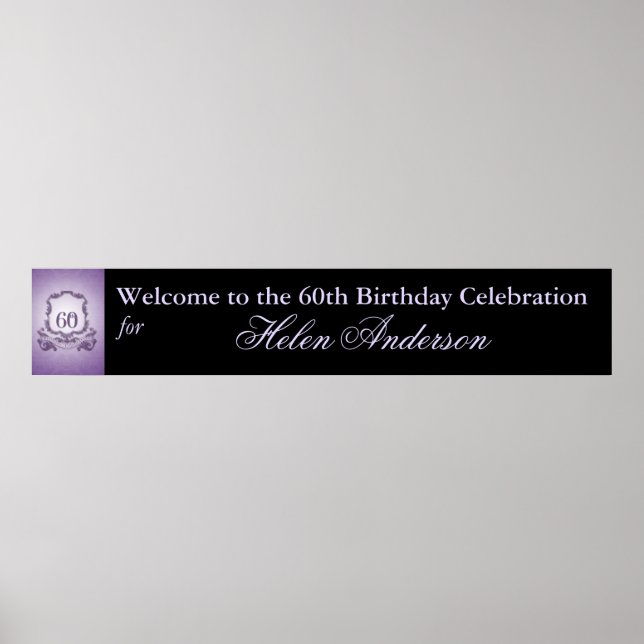 60th Birthday Celebration Custom Banner Poster (Front)