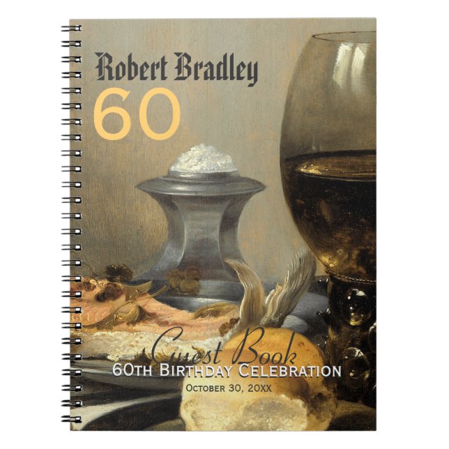 60th Birthday Celebration Customizable Guest Book (Front)