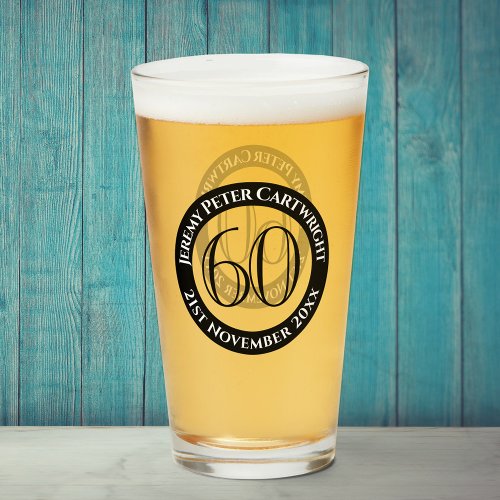 60th Birthday Celebration Glass