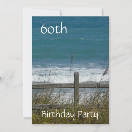 60th Birthday Celebration-Ocean/Female Personalized Invitation